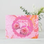 Peonies sparen de datum save the date (Staand voorkant)