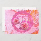 Peonies sparen de datum save the date (Voorkant / Achterkant)