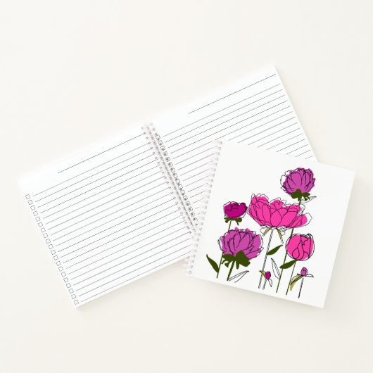 Peonies Square Notitieboek (Binnen)