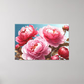 Peonies stretched canvas Print (Voorkant)