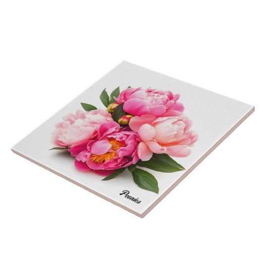 Peonies Tegeltje (Zijkant)