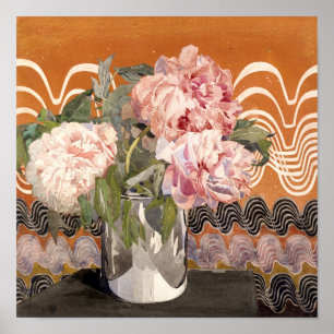 Peonies van Charles Rennie Mackintosh (1920) Poster