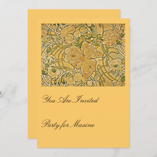 Peonies van Mucha Kaart (Voorkant / Achterkant)