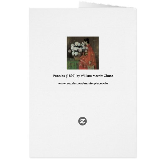 Peonies van William Merritt Chase,  kunst (Achterkant)