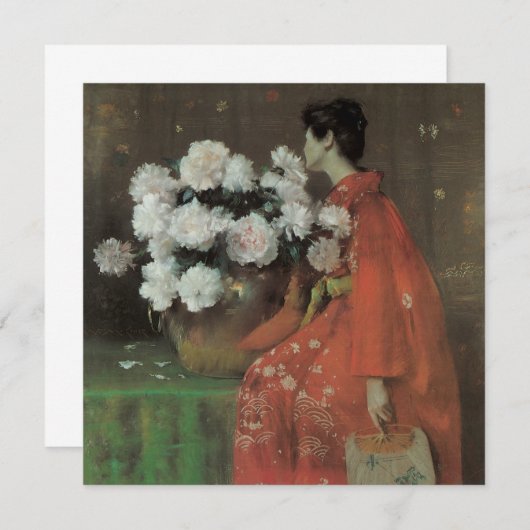 Peonies van William Merritt Chase,  kunst (Voorkant / Achterkant)