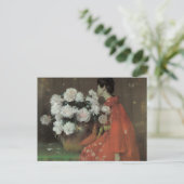 Peonies van William Merritt Chase,  kunst Briefkaart (Staand voorkant)