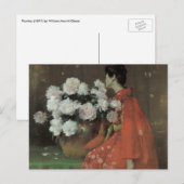 Peonies van William Merritt Chase,  kunst Briefkaart (Voorkant / Achterkant)