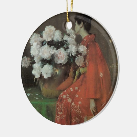 Peonies van William Merritt Chase, kunst Keramisch Ornament (Links)