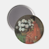 Peonies van William Merritt Chase,  kunst Magneet (Voorkant / Achterkant)