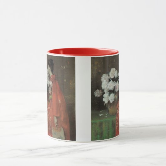 Peonies van William Merritt Chase, kunst Mok (Midden)