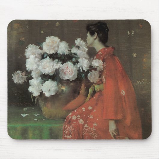 Peonies van William Merritt Chase, kunst Muismat (Voorkant)