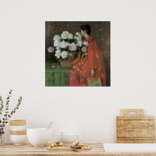 Peonies van William Merritt Chase, kunst Poster (Keuken)