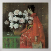 Peonies van William Merritt Chase, kunst Poster (Voorkant)
