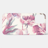 Peonies waterverf: naadloze bloemachtergrond. Case-Mate iPhone case (Achterkant (horizontaal))