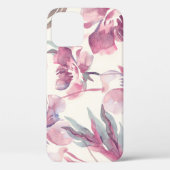 Peonies waterverf: naadloze bloemachtergrond. Case-Mate iPhone case (Achterkant)