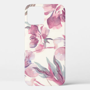 Peonies waterverf: naadloze bloemachtergrond. Case-Mate iPhone case