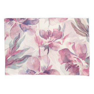 Peonies waterverf: naadloze bloemachtergrond. kussensloop