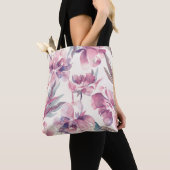 Peonies waterverf: naadloze bloemachtergrond. tote bag (Dichtbij)