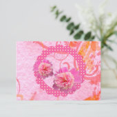 Peonies Weddenschap Reception RSVP Kaart (Staand voorkant)