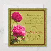 Peonies Wedding Renewal Kaart (Voorkant)