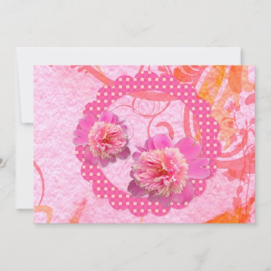 Peonies Wedding Uitnodiging (Voorkant)