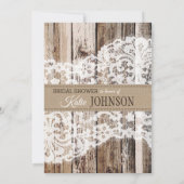 Peonies Wood Lace Rustiek Vrijgezellenfeest Kaart (Achterkant)