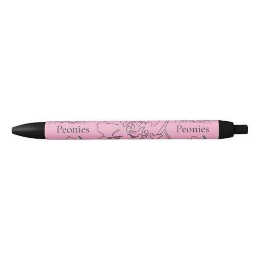 Peonies Zwarte Inkt Pen (Voorkant)