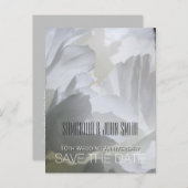 Peony 10th Wedding Jubileum Save the Date 1 Aankondigingskaart (Voorkant / Achterkant)
