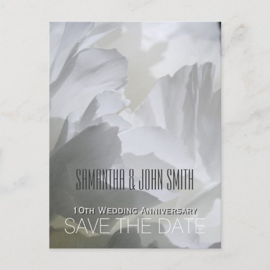 Peony 10th Wedding Jubileum Save the Date 1 Aankondigingskaart (Voorkant)