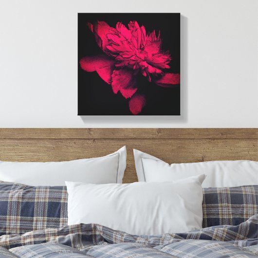 Peony Abstracte Floral Art Canvas Afdruk (Insitu (Slaapkamer))