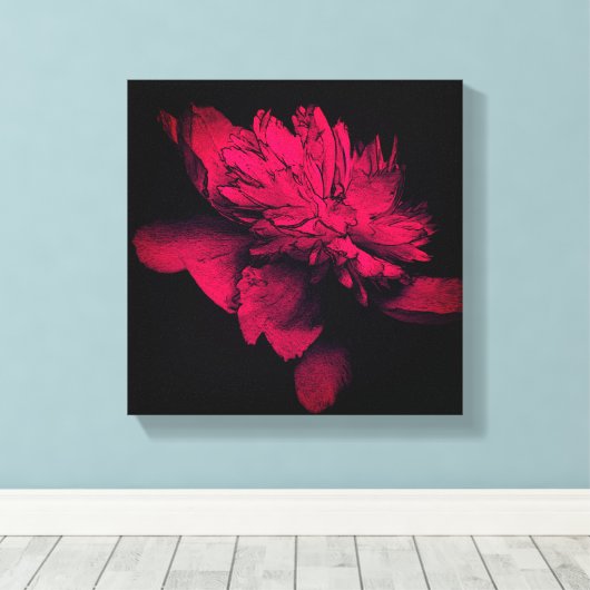 Peony Abstracte Floral Art Canvas Afdruk (Insitu (Houten vloer))