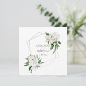 *~* PEONY AR15 Floral QR RSVP Lijst Wedding Kaart (Staand voorkant)