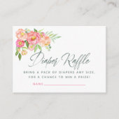 Peony Baby shower Diaper Raffle Informatiekaartje (Voorkant)