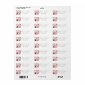 Peony baby shower Elegant retour adreslabel Etiket (Full Sheet)