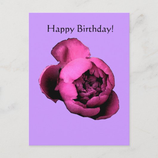Peony Birthday Kaart (Voorkant)