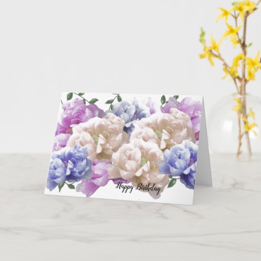 Peony Birthday Wish Kaart (Gele Bloem)