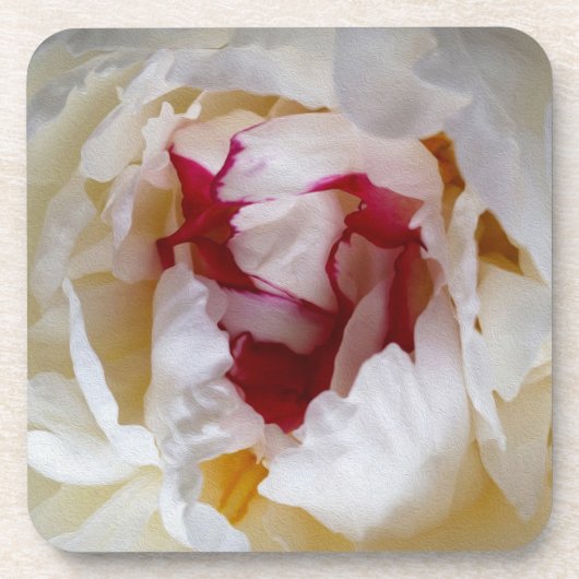 Peony-bladen Bier Onderzetter (Voorkant)