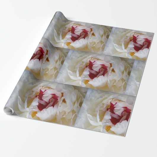 Peony-bladen Cadeaupapier (Uitgerold)