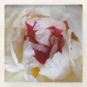 Peony-bladen Glazen Onderzetter (Voorkant)
