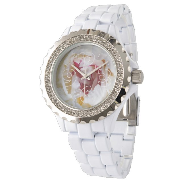 Peony-bladen Horloge (Gekanteld)