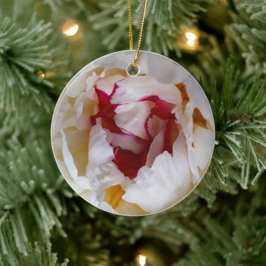 Peony-bladen Keramisch Ornament (Boom)