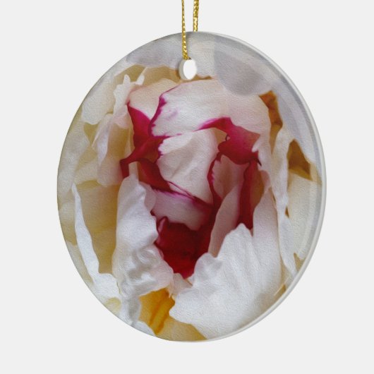 Peony-bladen Keramisch Ornament (Links)