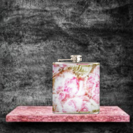 Peony Bliss Vinyl Wrapped Flask Heupfles