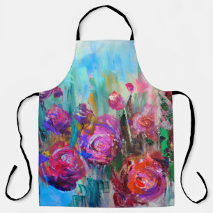 Peony-bloeiende struiken, moderne schilderijen, ol schort