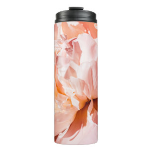 Peony bloemen als luxe florale achtergrond, bruilo thermosbeker