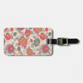 Peony-bloemen en -bladeren bagagelabel (Voorkant horizontaal)