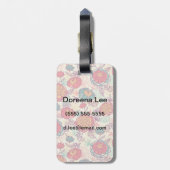 Peony-bloemen en -bladeren bagagelabel (Achterkant verticaal)