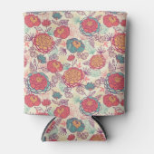 Peony-bloemen en -bladeren blikjeskoeler (Voorkant)