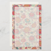 Peony-bloemen en -bladeren briefpapier (Voorkant / Achterkant)