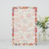 Peony-bloemen en -bladeren briefpapier (Staand voorkant)